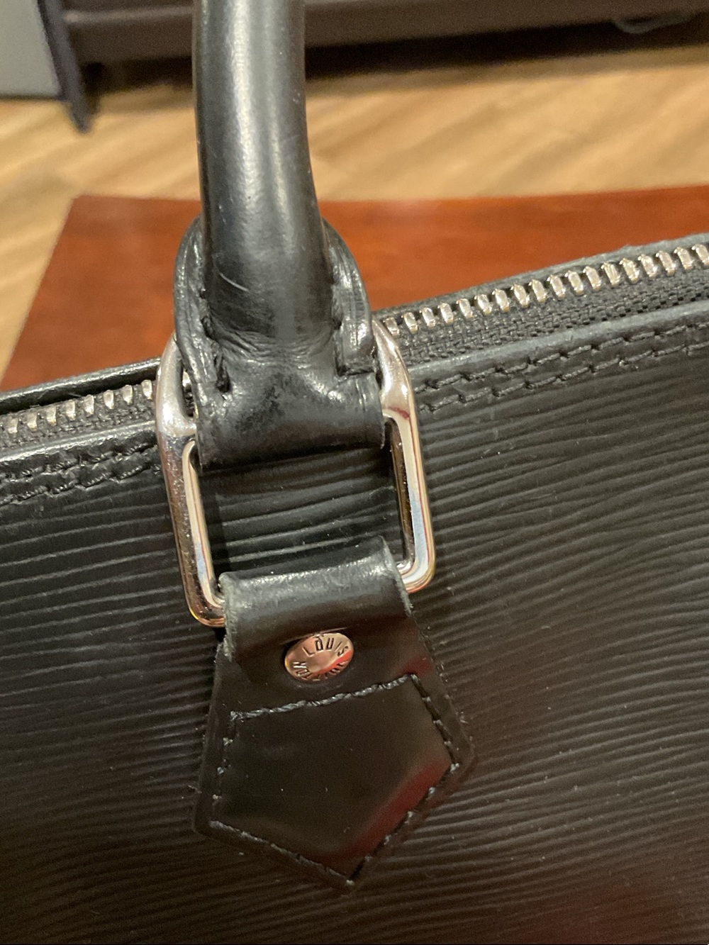 Louis Vuitton PM Black Textured Epi Leather Satchel with Silver-Tone Hardware - Picture 7 of 14